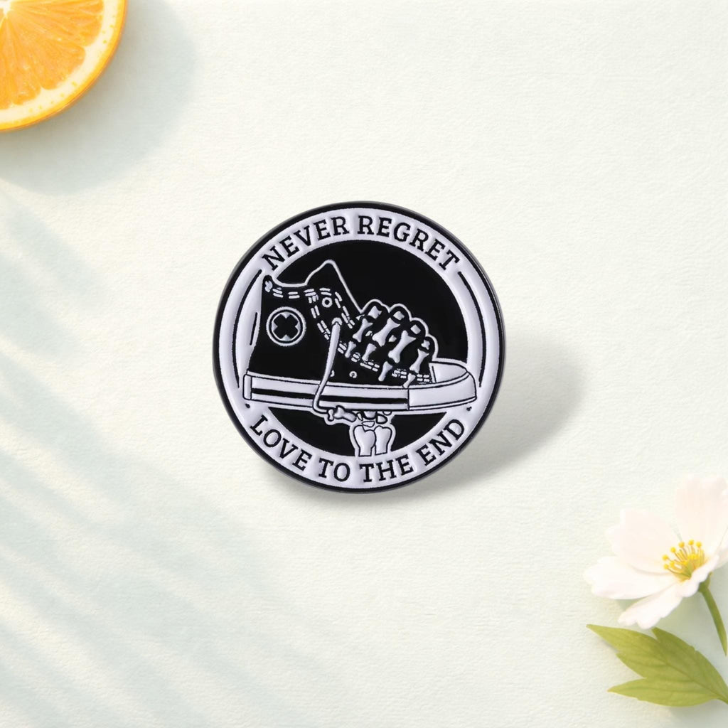 Canvas Shoes Enamel Pin Skeleton Skull Hands Punk Style Brooch Lapel Badge Jewelry Gift for Friends and Fans