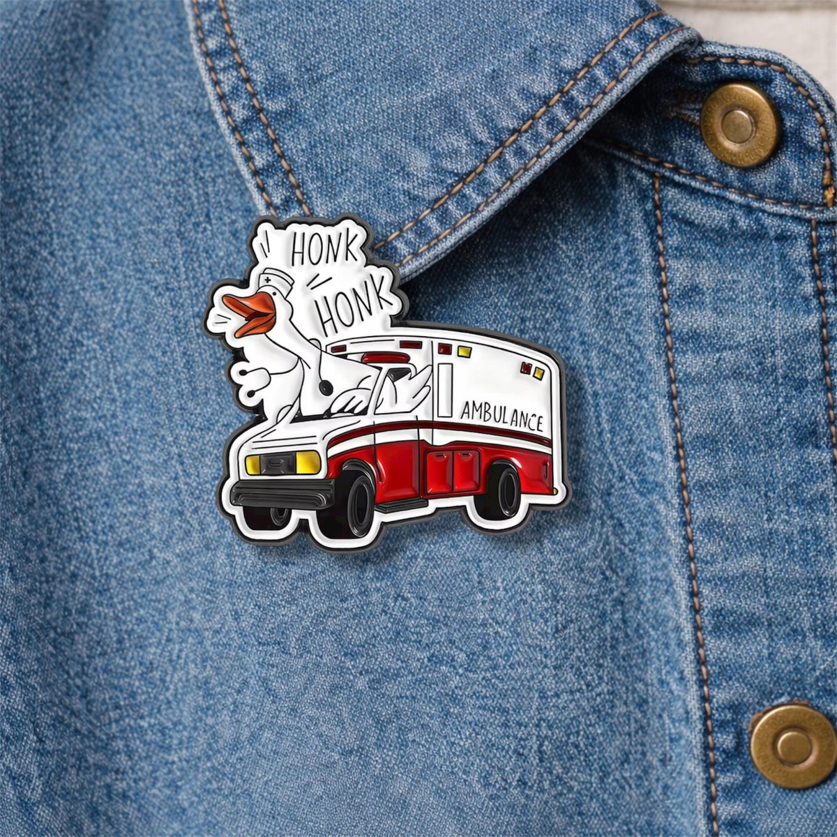 Medical Goose Brooch Enamel Pin Goose Doctor Stethoscope Syringe Silly X-Ray Goose Brooches Lapel Badge Jewelry
