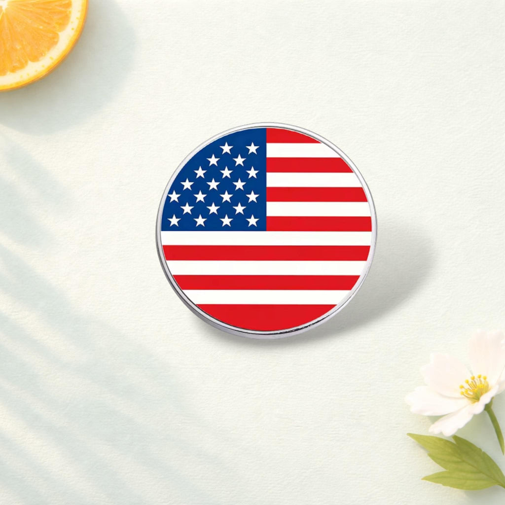 Flag Metal Pin Badge Round Lapel Pin Cartoon Inspirational Quote Animal Plant Figure Medical Badge Brooch Gift for Backpack Clothing