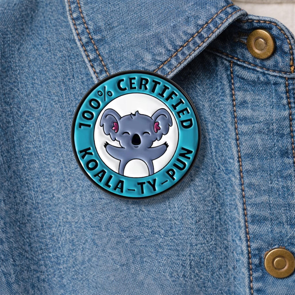 One Hundred Percent Certified Koala ty Pun Enamel Pins Cute Animal Koala Tea Brooch Lapel Badge Jewelry Gift