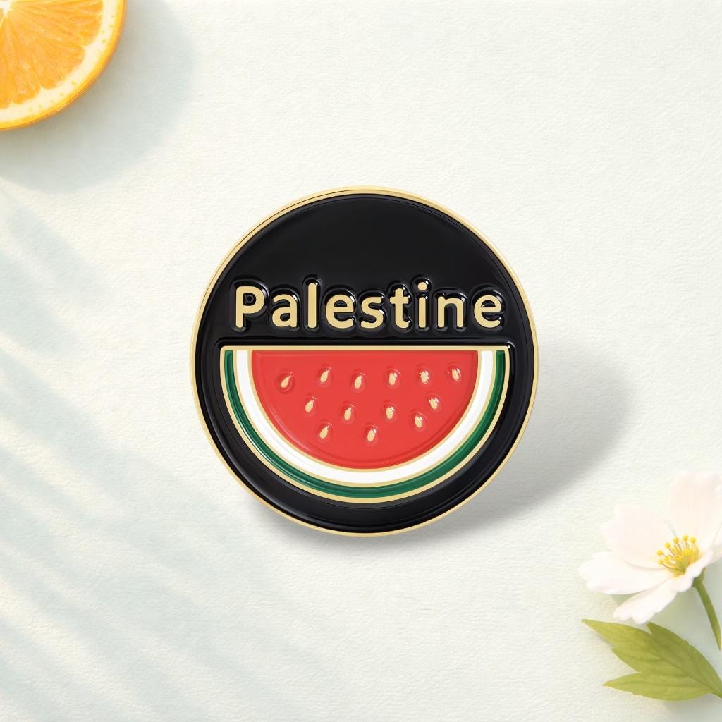 Creative Watermelon Enamel Pin Cute Fruit Themed Metal Brooch for Backpacks and Jackets