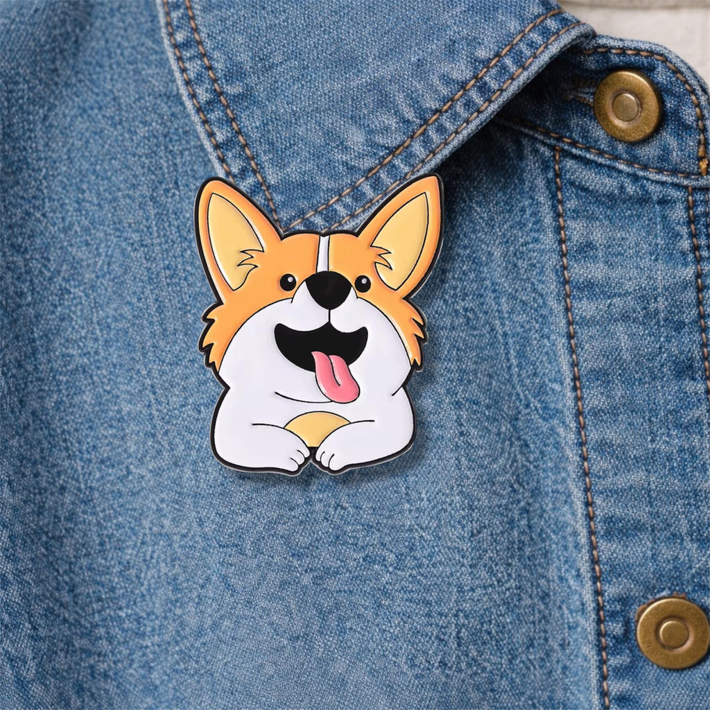 Cute Dog Enamel Pin Cartoon Border Collie Husky Golden Retriever Brooch Animal Lover Gift Pet Badge Lapel Pin Jewelry