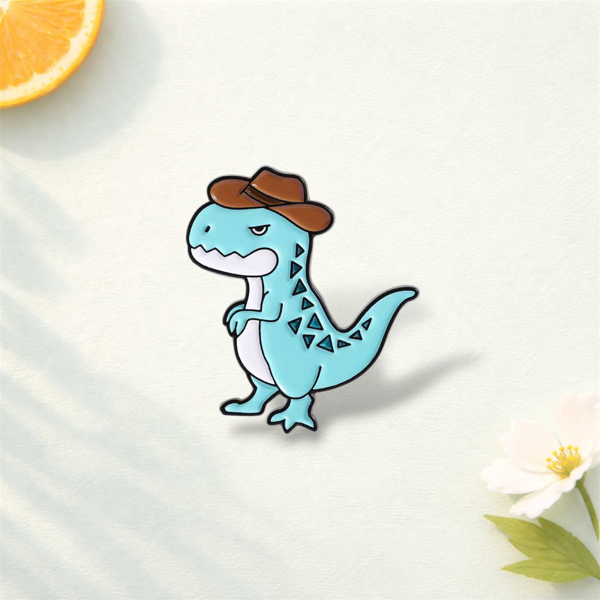 Happy Green Dinosaur Enamel Pin Cute Cartoon Animal Brooch Lapel Badge Jewelry Gift