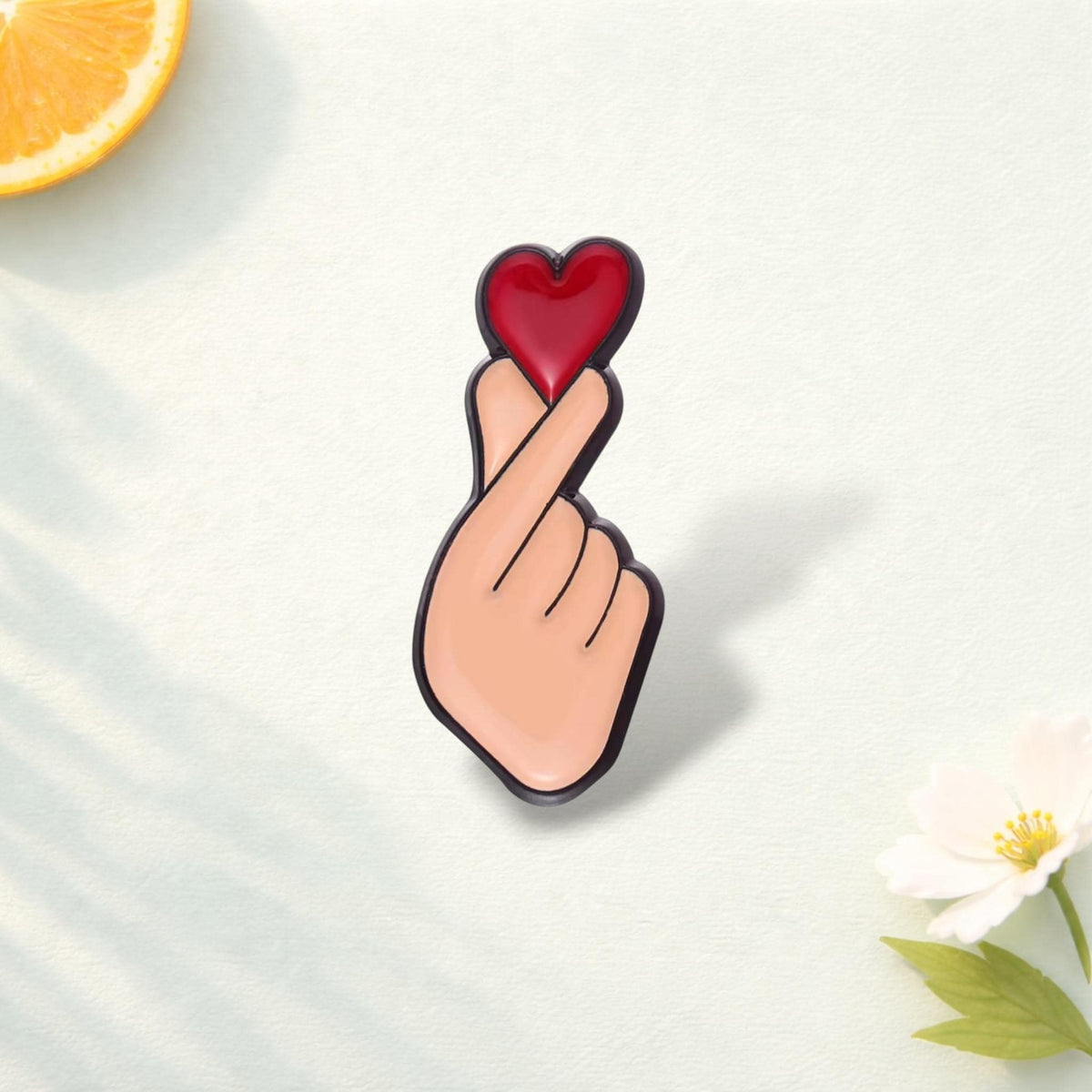 Heartfelt Enamel Pin Fun Meaningful Brooch Hand Gesture Expression Lapel Badge Jewelry Gift for Friends and Loved Ones