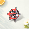 Cartoon Letters PUNK'S NOT DEAD Rose Gold Plated Enamel Metal Funny Lapel Pin Brooch Badge Party Unisex Jewelry Gift