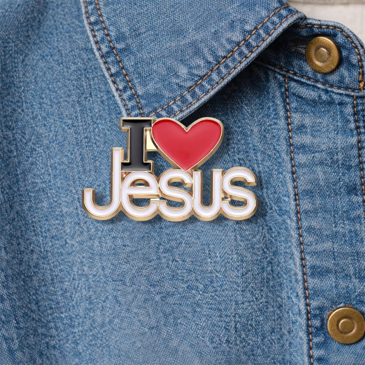 I Love Jesus Enamel Pins Custom Phrase With Heart Brooches Shirt Collar Lapel Badges Simple Jewelry Gift for Kids