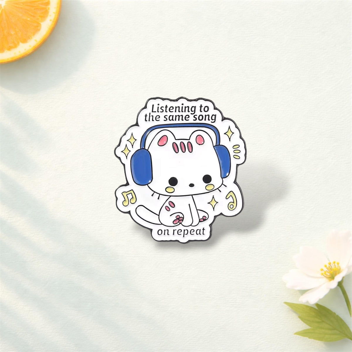 Cute Music Penguin Cat Enamel Pin – Funny Animal with Headphones & Boombox Brooch – Lapel Badge Fashion Jewelry Gift for Music Fans