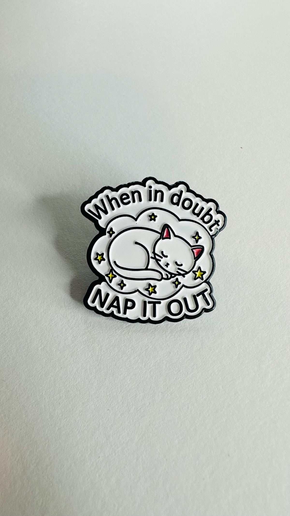 Sarcastic Cat Enamel Pin Set Funny Lazy Cat Brooch Overthinking Nap Quote Badge Kawaii Animal Backpack Decoration Gift