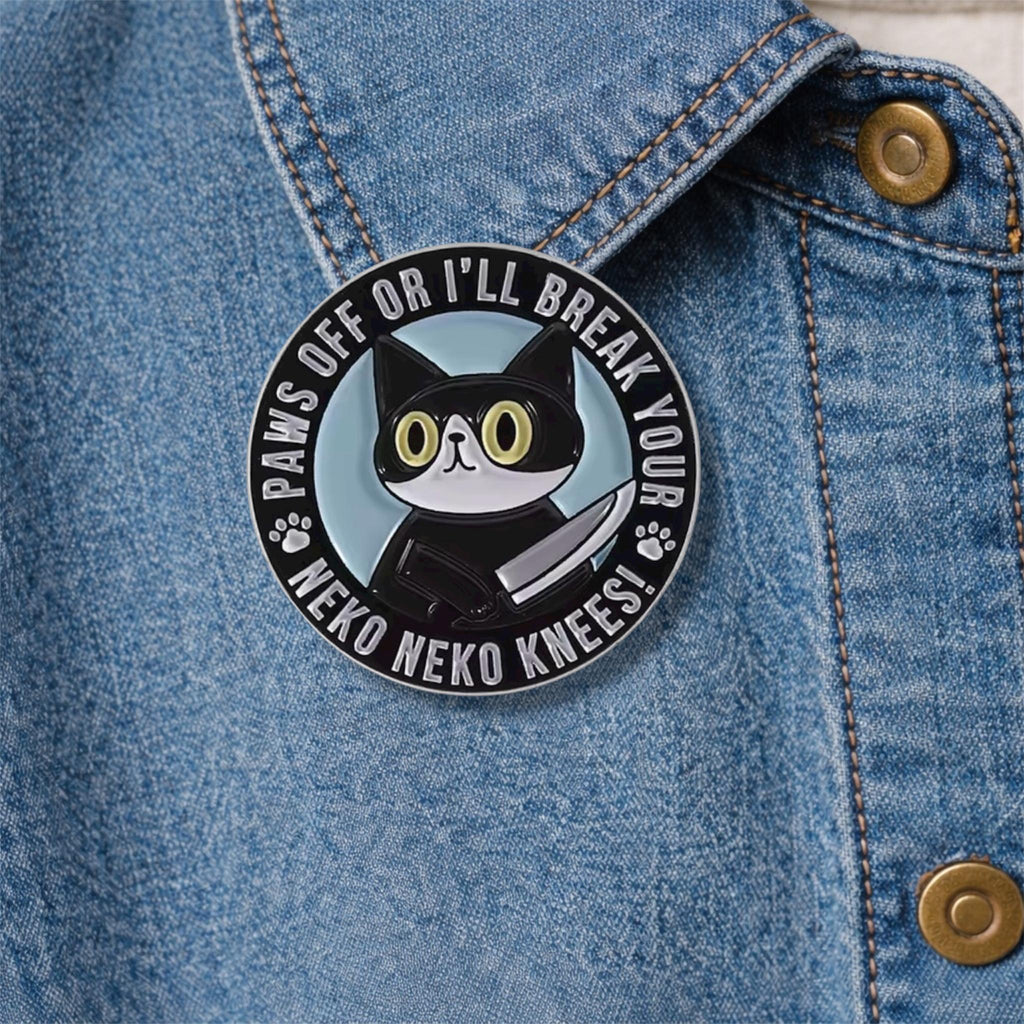 I Enjoy Danger Enamel Pin Cartoon Animal Holding Dagger Brooch Backpack Lapel Badge Jewelry Gift