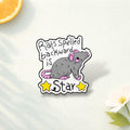 Rats Spelled Backwards Is Star Enamel Pin Funny Mouse Quote Cute Rodent Brooch Pink Ear Gray Animal Lapel Badge Jewelry Gift