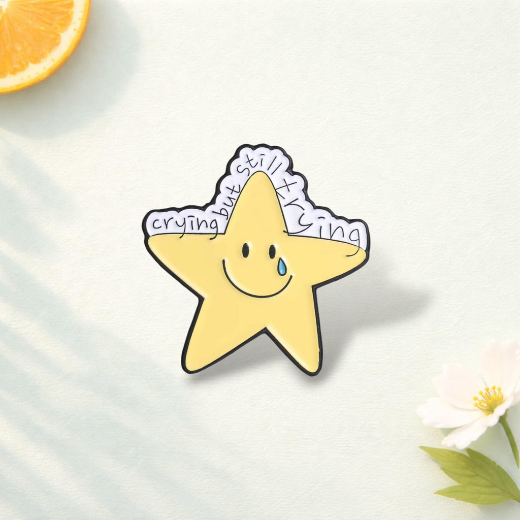 Cute Star Enamel Pin Set Inspirational Quote Brooch Kawaii Star Badge Backpack Decoration Lapel Pin Jewelry Gift for Friends