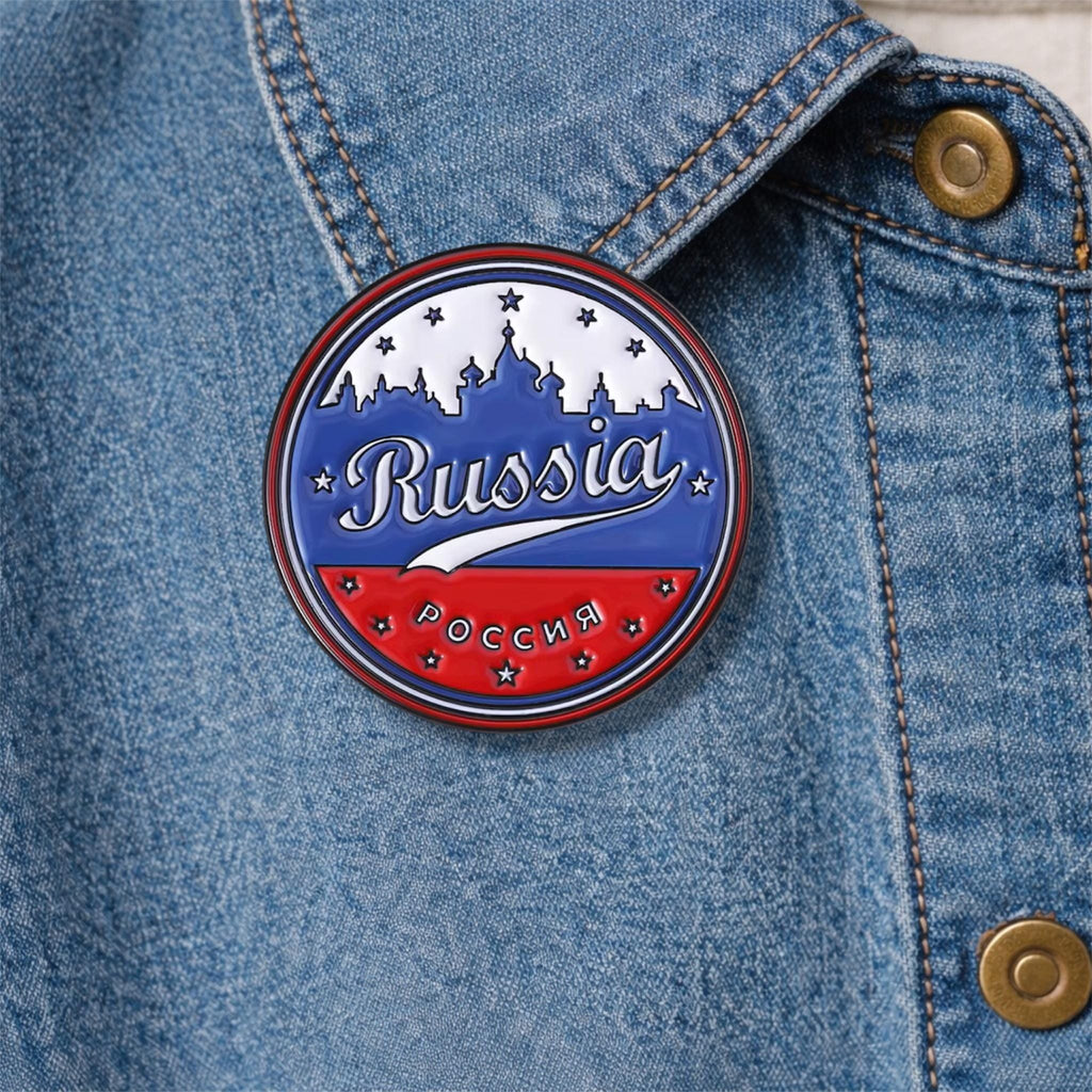 Russian Flag Enamel Pin Patriotic Theme White Blue Red Badge Lapel Brooch Jewelry Gift
