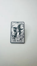 The Witch Tarot Cards Enamel Pin Gothic Mystic Black Cat Brooch Lapel Badge Occult Jewelry Gift for Friends and Fans