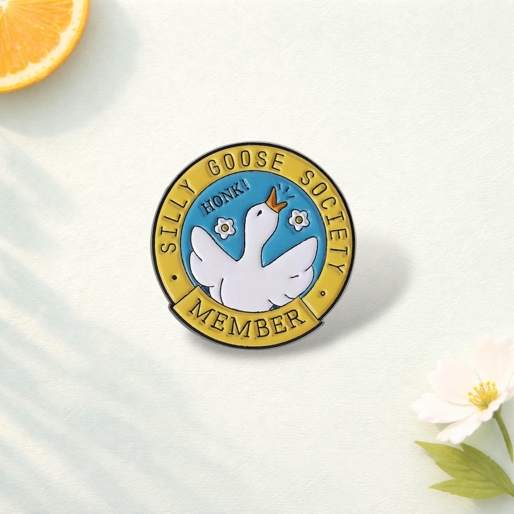 Official Silly Goose Club Enamel Pin Funny Duck Brooch Cartoon Animal Lapel Badge Jewelry Gift for Playful Friends
