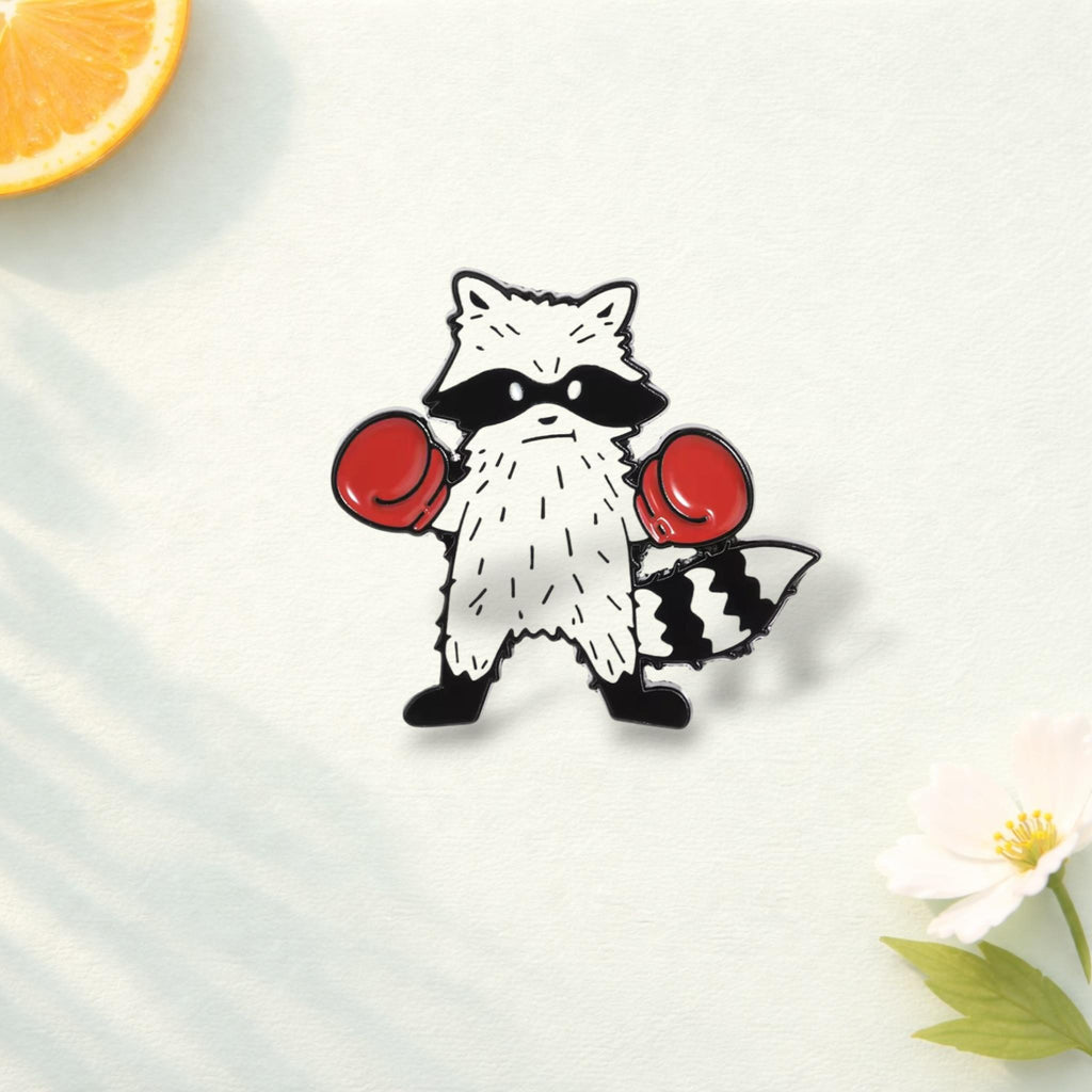 Raccoon Skateboard Enamel Pin Funny Animal Sports Badge Boxing Raccoon Brooch Skate Lover Gift Lapel Pin Jewelry Backpack