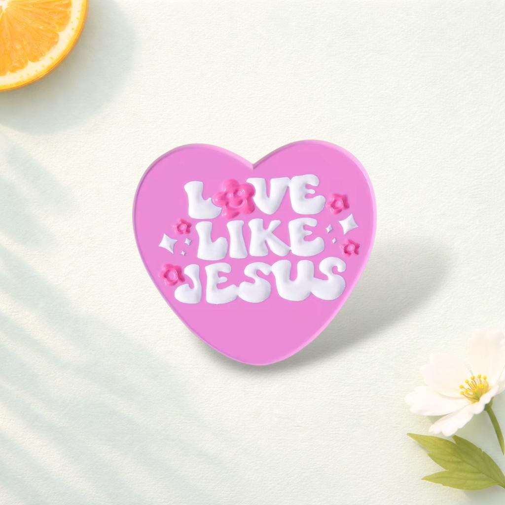 Love Likes Jesus Enamel Pin Christian Faith Heart Brooch Lapel Badge Jewelry Gift for Friends