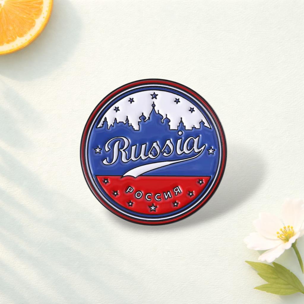 Russian Flag Enamel Pin Patriotic Theme White Blue Red Badge Lapel Brooch Jewelry Gift