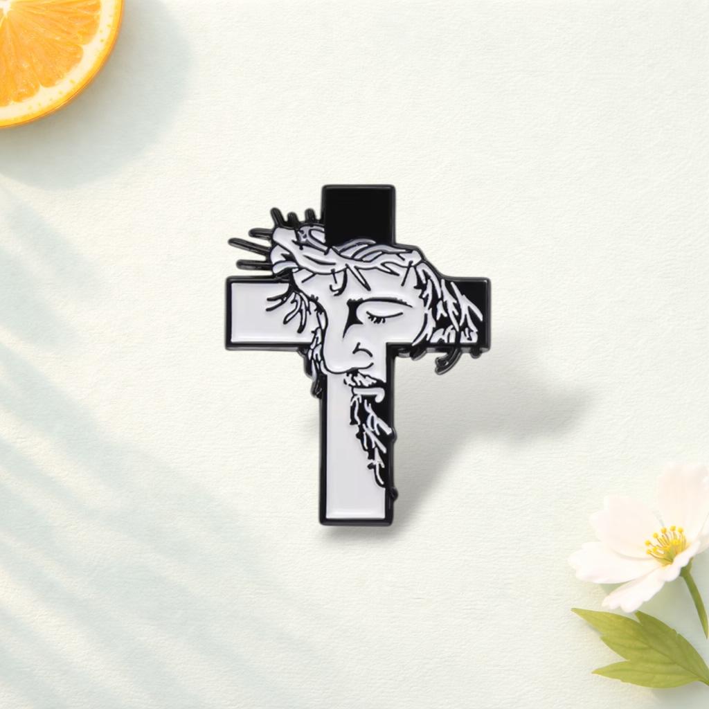 I Love Jesus Enamel Pins Custom Phrase With Heart Brooches Shirt Collar Lapel Badges Simple Jewelry Gift for Kids