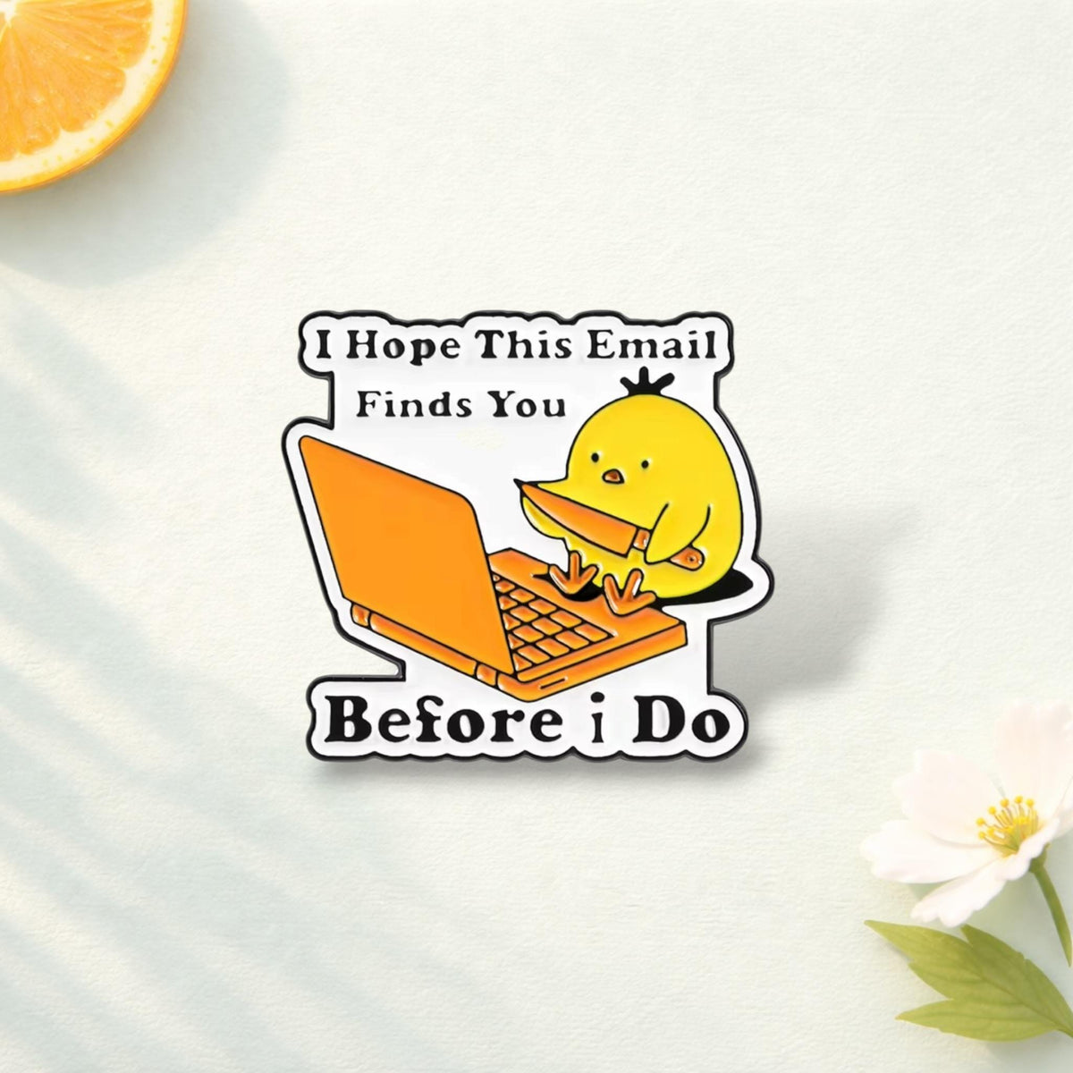 Work From Home Chicken Enamel Pin Funny Office Meme Badge Remote Worker Gift Typing Chicken Brooch Lapel Pin Backpack Jewelry