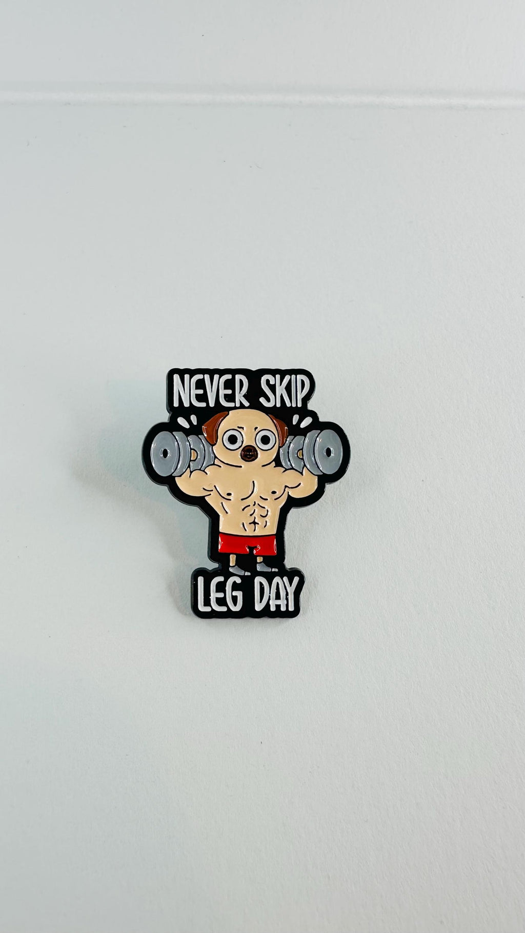 Gym Humor Dog Duck Enamel Pins Never Skip Leg Day Fitness Meme Brooch Workout Lovers Daily Wear Fun Jewelry