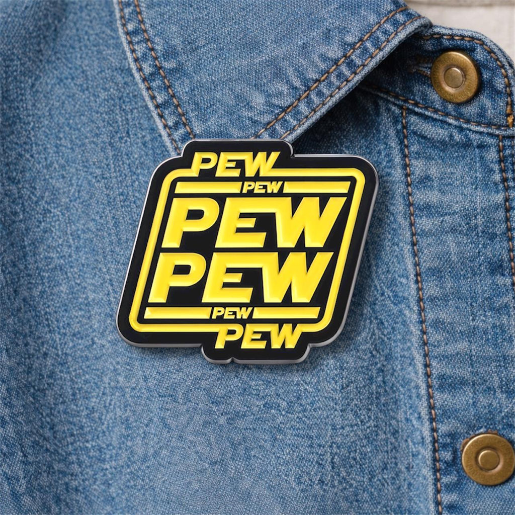 Pew Pew Cartoon Enamel Pin Funny Text Brooch Cute Meme Lapel Badge Fashion Accessories Gift Jewelry