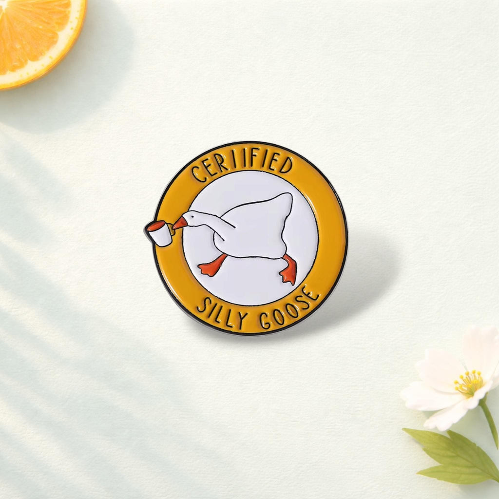 Official Silly Goose Club Enamel Pin Funny Duck Brooch Cartoon Animal Lapel Badge Jewelry Gift for Playful Friends