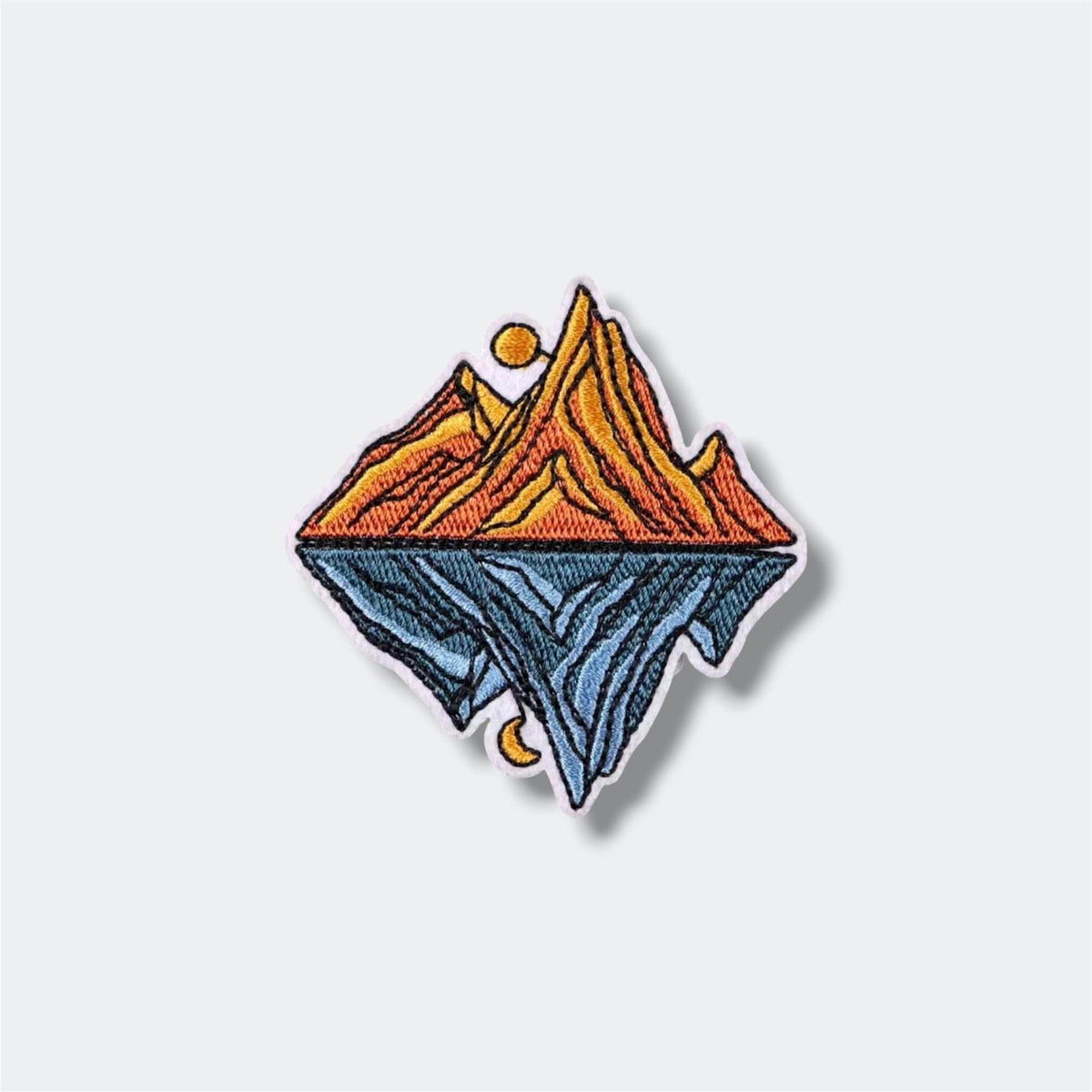 Mountain Camping Adventure Embroidered Patch – Custom Iron-On Logo Badge – Outdoor Hiking Nature Patch for Jackets, Hats & Bags