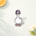 Cute Bathroom Animal Enamel Pins Goose in Sunglasses Duck in Towel Brooch Lapel Badge Jewelry