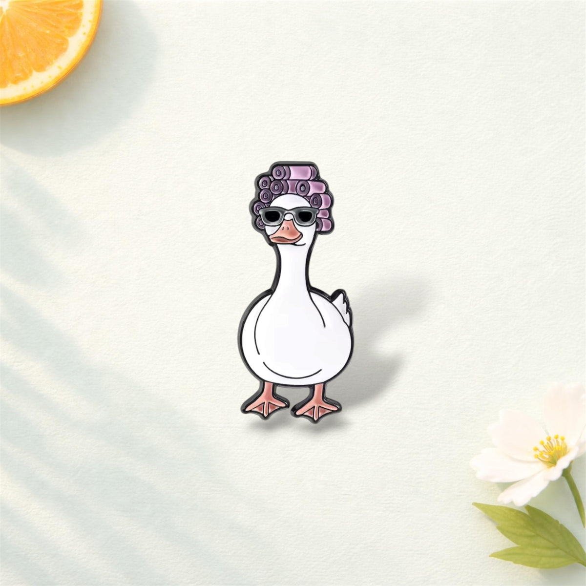 Cute Bathroom Animal Enamel Pins Goose in Sunglasses Duck in Towel Brooch Lapel Badge Jewelry