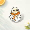 Cute Fall Ghost Spike Enamel Rose Gold Plated Zinc Alloy Brooch Unisex Halloween Party Wedding Engagement Gift Leaves Pin