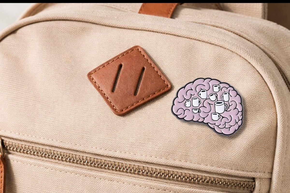 Coffee Is Key to Survival Enamel Pin Cartoon Brain and Cup Brooch Lapel Badge Jewelry Gift for Coffee Lovers