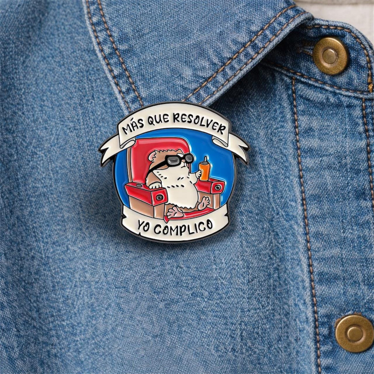Cartoon Hamster Enamel Pins Funny Spanish Humor MaS Brooch Lapel Badge