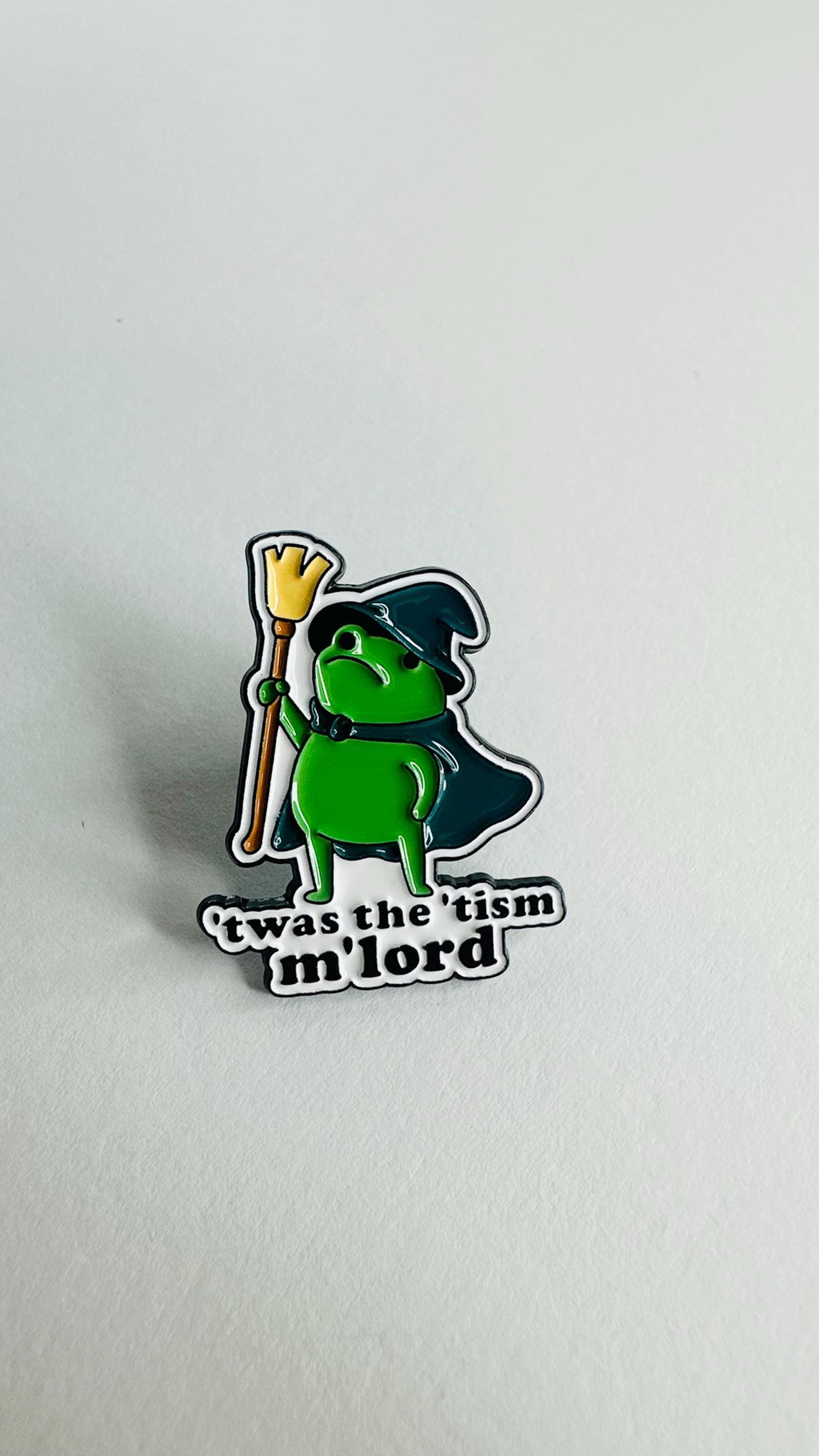 Twas The Tism M Lord Enamel Pin Funny Frog Wizard Neurodiversity Quote Brooch Autism Inspired Badge Lapel Pin Jewelry Gift
