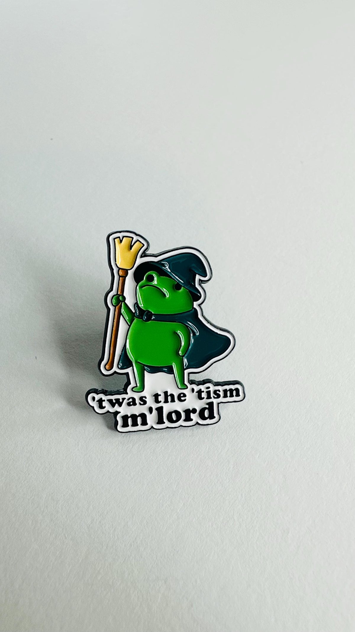 Twas The Tism M Lord Enamel Pin Funny Frog Wizard Neurodiversity Quote Brooch Autism Inspired Badge Lapel Pin Jewelry Gift