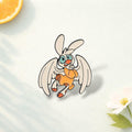 Cute Angel Rabbit Enamel Pin Set Cartoon Winged Bunny Brooch Kawaii Animal Badge Backpack Decoration Lapel Pin Gift Jewelry
