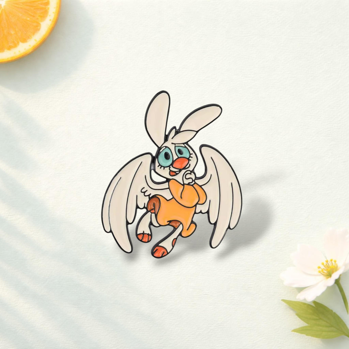 Cute Angel Rabbit Enamel Pin Set Cartoon Winged Bunny Brooch Kawaii Animal Badge Backpack Decoration Lapel Pin Gift Jewelry