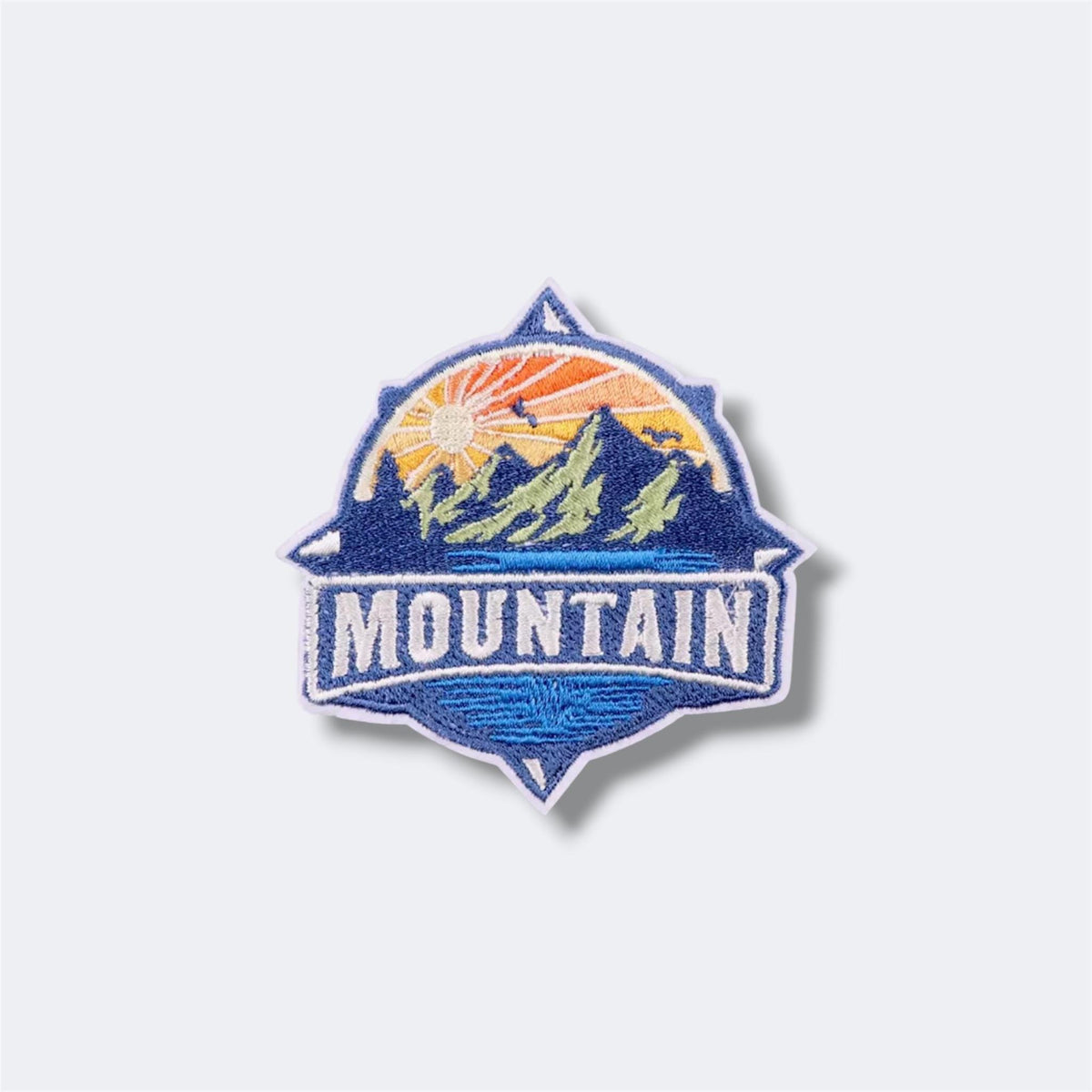 Outdoor Adventure Mountain Embroidered Patch – Custom Iron-On Nature Badge for Jackets, Backpacks & Clothing – Hiking Camping Style Patch