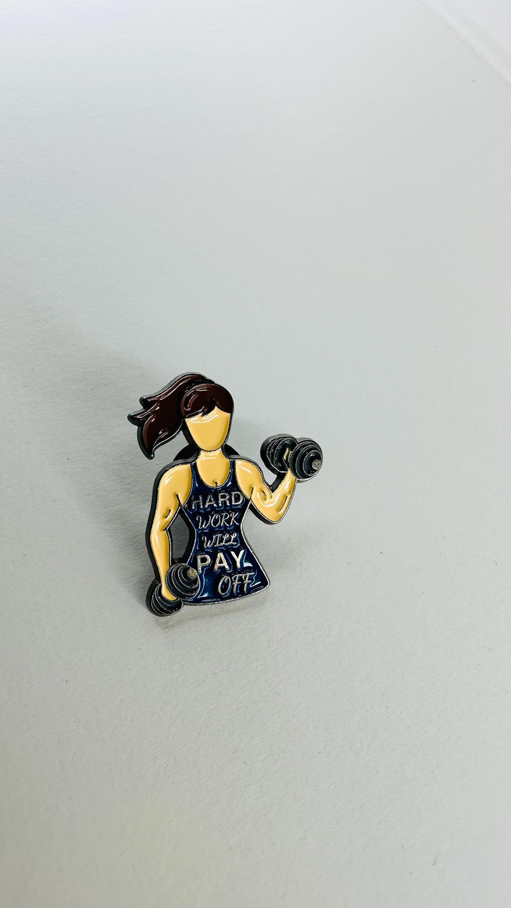 GYM MOOE Enamel Pins Custom Dumbbell Keep Love Sports and Fitness Brooch Lapel Badge Bag Cartoon Jewelry
