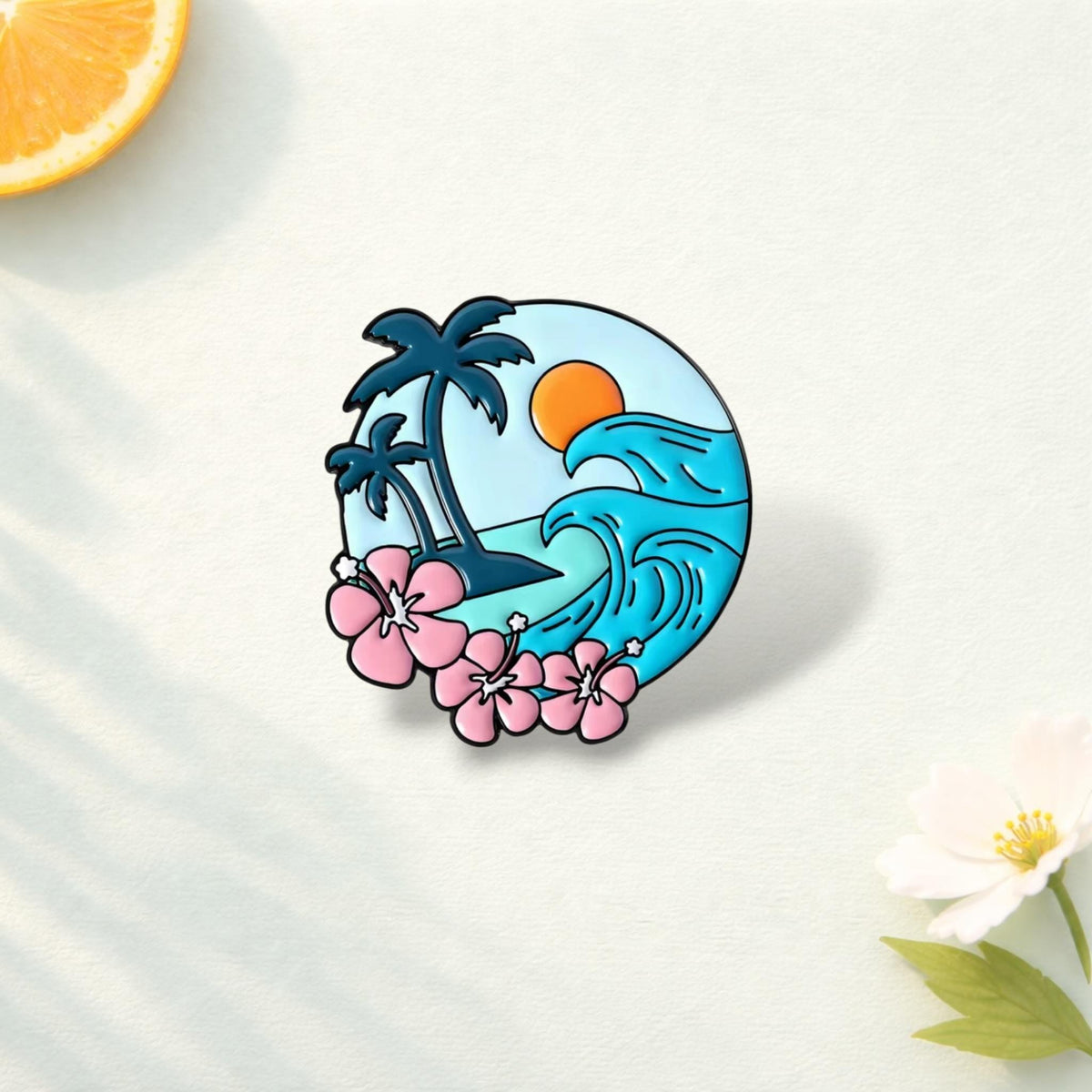 ALOHA Hawaii License Plate Enamel Pin Island Scenery Shark Brooch Lapel Badge Backpack Jewelry Gift for Friends