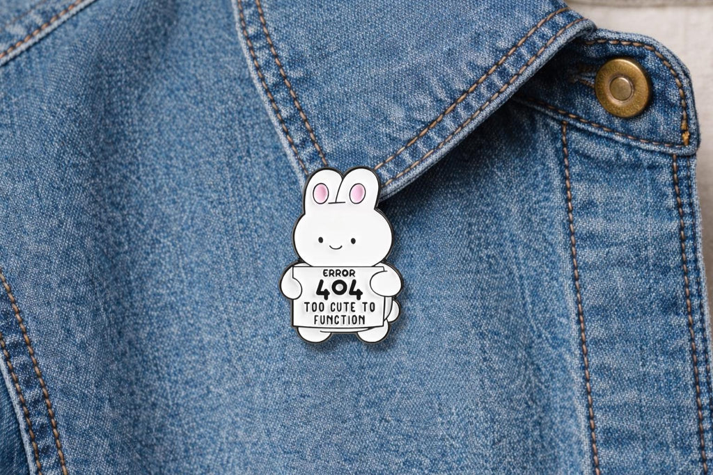 Meowtivation Not Found Enamel Pins Animal 404 Error Cute Cartoon Cat Duck Rabbit Brooch Wholesale
