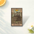 Cartoon Raccoon Tarot Enamel Pin Punk The Lovers Judgement Brooch Gothic Animal Badge Halloween Jewelry Gift Lapel Pin