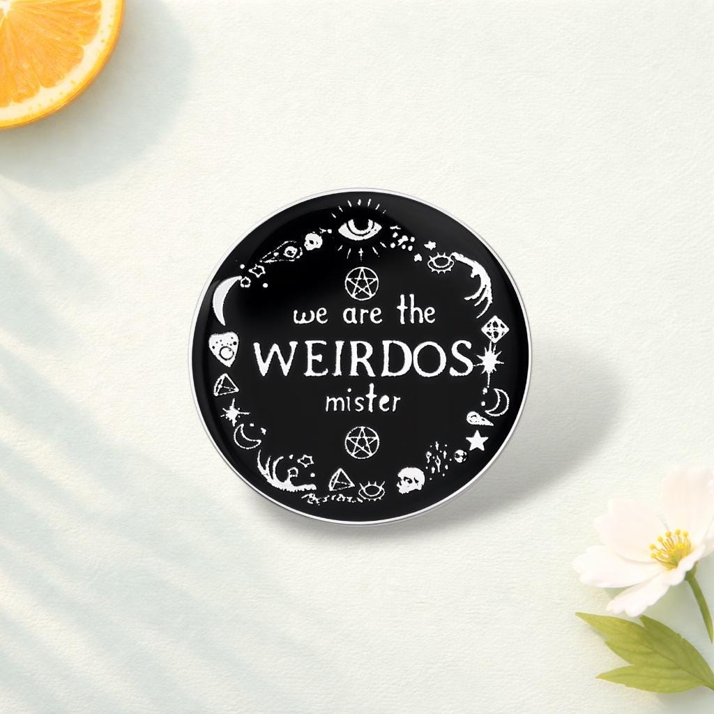 We Are the Weirdos Mister Enamel Pins Mystical Punk Moon Skull Symbol Brooch Clothes Lapel Badge Jewelry Gift