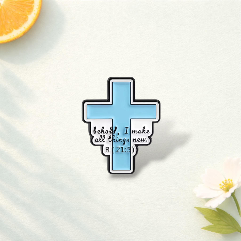 Jesus Christian Bible Quote Enamel Pin – “He Will Wipe Every Tear” Faith Brooch – Religious Tissue Box Lapel Badge – Inspirational Jewelry