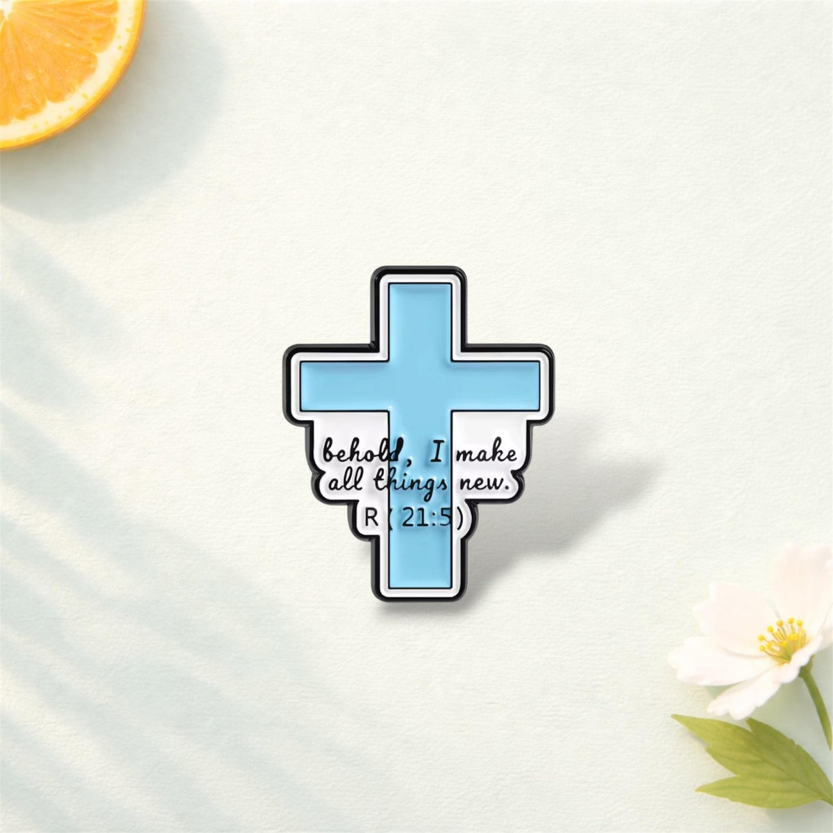 Jesus Christian Bible Quote Enamel Pin – “He Will Wipe Every Tear” Faith Brooch – Religious Tissue Box Lapel Badge – Inspirational Jewelry