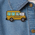 Get in Bestie Struggle Bus Enamel Pin Goose Cartoon Brooch Lapel Badge Funny Jewelry