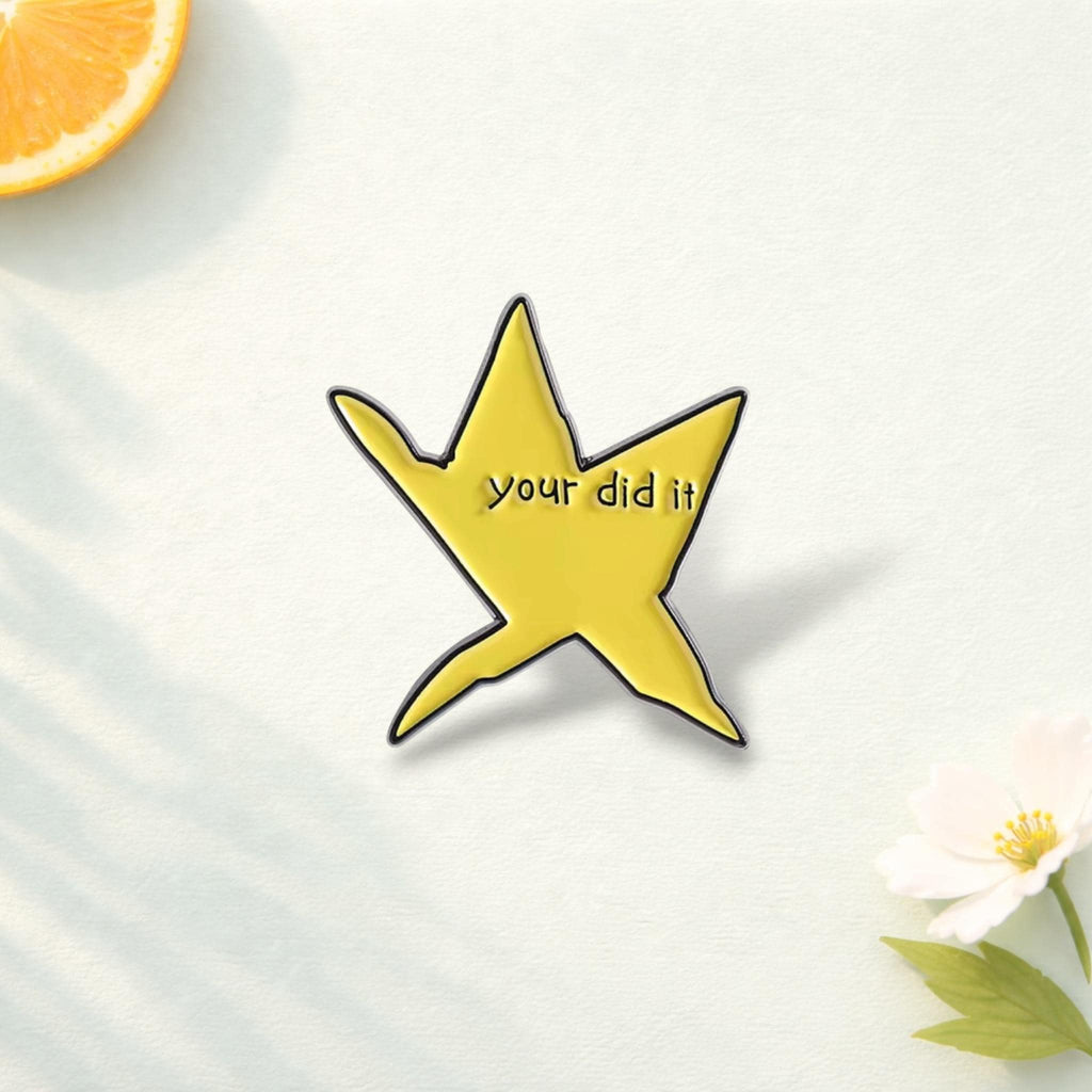 You Did It Meme Star Enamel Pin Irregular Meteor Brooch Funny Space Lapel Badge Jewelry Gift for Friends Backpack Pin