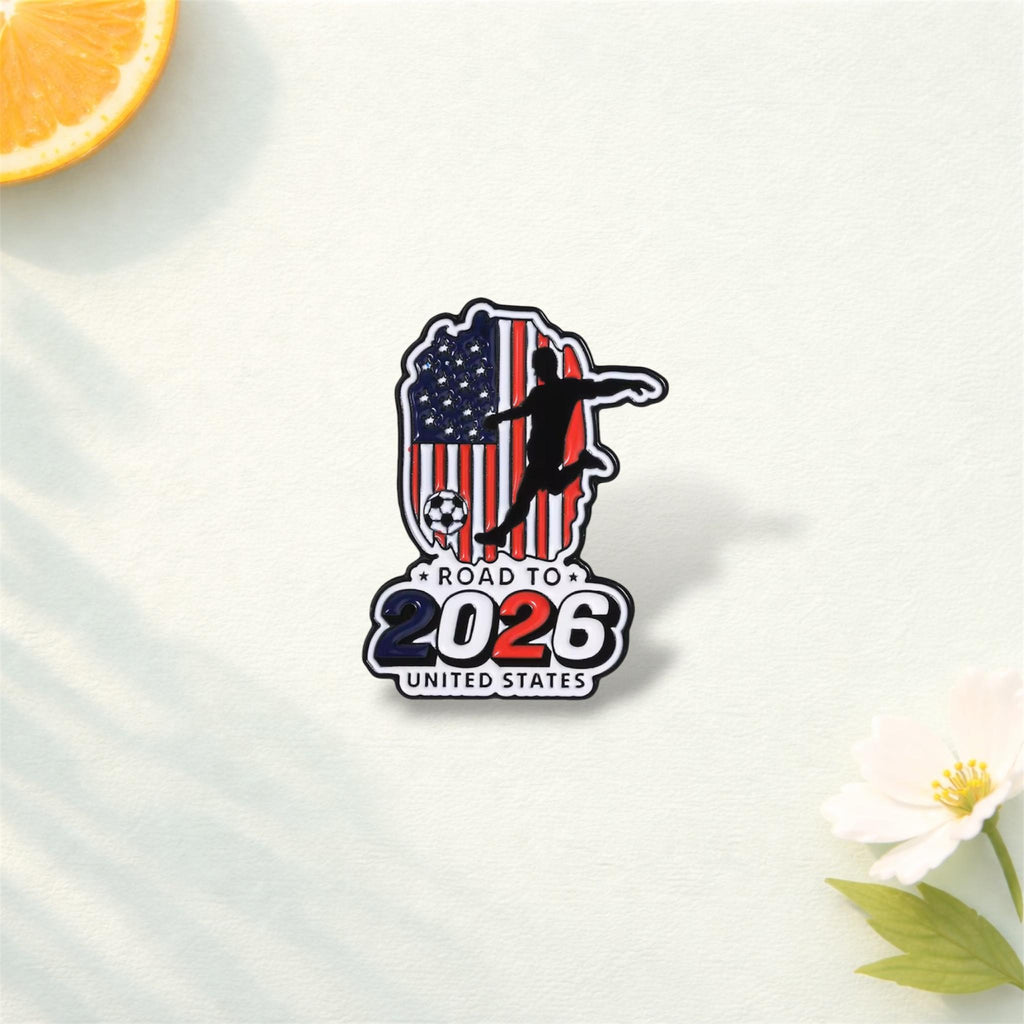 USA Soccer 2026 Enamel Pin – Road to United States Metal Badge – Bald Eagle Football Lapel Brooch Sports Gift