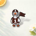 American Football Rugby Duck Enamel Pin Cartoon Duck With Flag Go Team Brooch Backpack Lapel Badge Jewelry