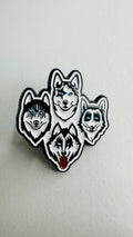 Husky Rock Band Enamel Pin Cartoon Black White Dog Music Brooch Funny Animal Lapel Badge Jewelry Gift