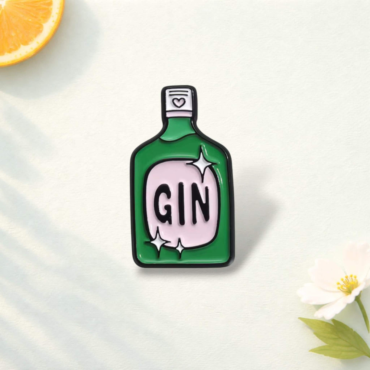 Cartoon “Gin Tonic” Cocktail Enamel Pin – Bottle Love Brooch – Backpack & Clothing Badge Jewelry Gift for Friends